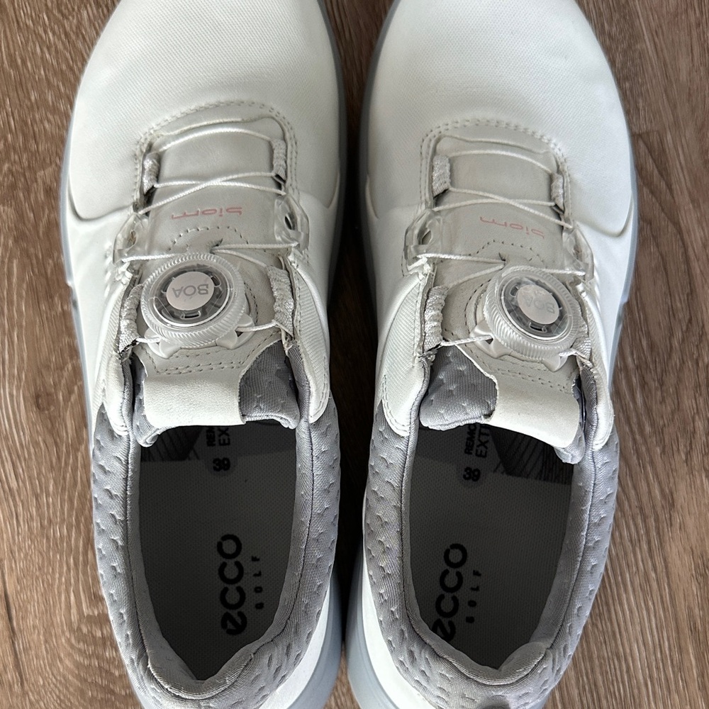 ECCO Women's BIOM H4 Spikeless Golf Shoes White & Grey Size 8-8.5 Waterproof - Picture 6 of 9
